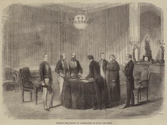 Firma del trattato di annessione di Savoia e Nizza